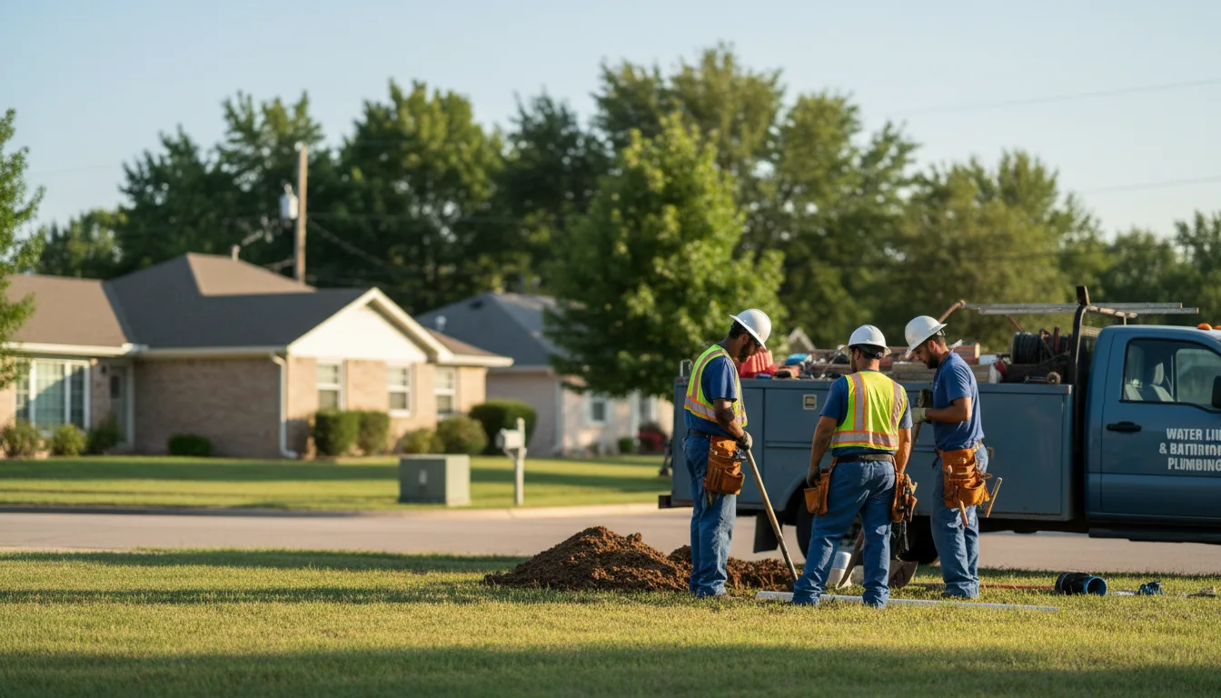 Residential water line and bathroom plumbing service in White Mills, KY